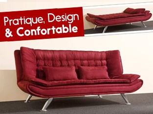 Clic Clac canapé convertible Montana rouge