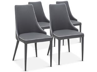 Chaises Design Marco Gris Liseré Blanc VENDU PAR 4