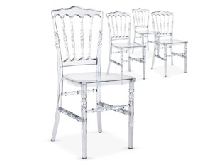 Chaises design César transparent blanc VENDU PAR 4