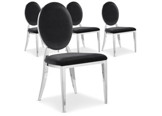 Chaises Design Sara Velours Noir VENDU PAR 4