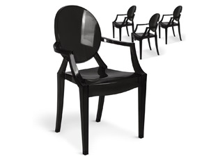 Chaises Design empilables Victoria Noir VENDU PAR 4