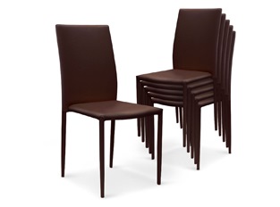 Chaises Design empilables Aloa simili-cuir Marron VENDU PAR 6