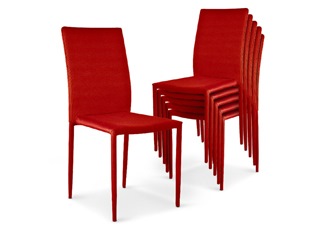 Chaises Design empilables Aloa Rouge VENDU PAR 6