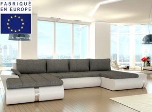 Canapé d'angle convertible design COSI XL BLANC