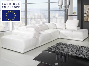 Canapé d'angle convertible design Asta Blanc