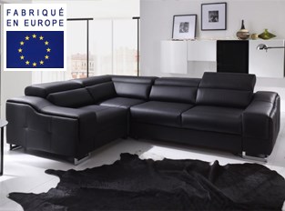 Canapé d'angle convertible design Gosta Noir