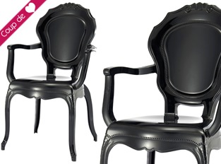 LOT DE 2 Fauteuil Polycarbonate NOIR