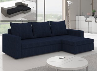 Canapé d'angle convertible design LIVIA Bleu marine