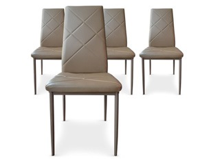Lot de 4 Chaises Loto taupe