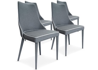 Chaises Design Marco Gris tissu VENDU PAR 4