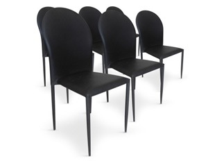 Chaises Design empilables Rodez noir VENDU PAR 6