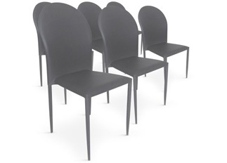 Chaises Design empilables Rodez gris VENDU PAR 6