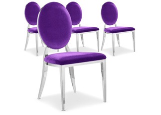 Chaises Design Sara Velours Violet VENDU PAR 4