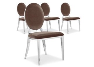 Chaises Design Sara Velours Taupe VENDU PAR 4