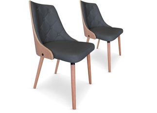 Chaises Design Cléopâtre Chêne Clair et Gris VENDU PAR 2