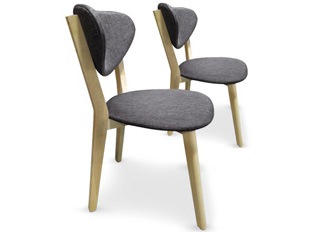 Lot de 2 chaises Cane Gris foncé