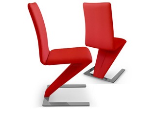 Lot de 2 chaises design Flush rouge