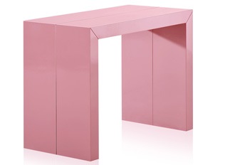 Table console rose laquée