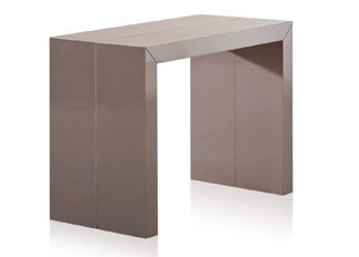 Table console taupe laquée
