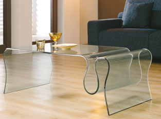 Table basse design en verre transparent ZIM
