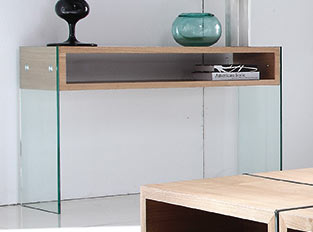 Console en verre design WOODI