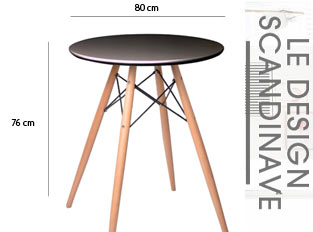 Table ronde style scandinave noir