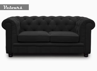 Chesterfield 2 places noir