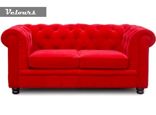 Chesterfield 2 places velours