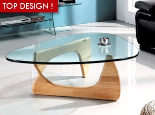 Table basse en verre Boomerang