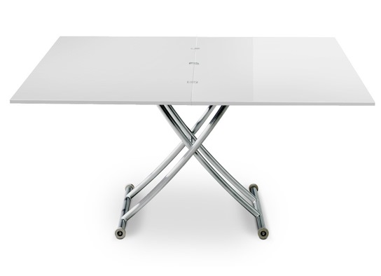 Table basse relevable Carrel XL blanc laqué