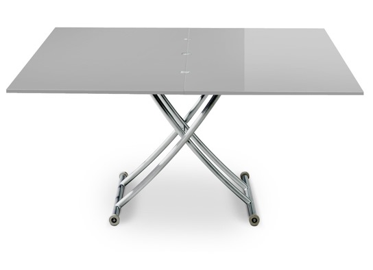 Table basse relevable Carrel XL gris laqué