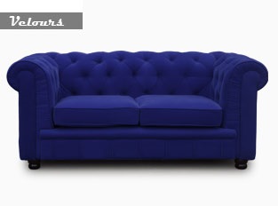 Chesterfield 2 places bleu