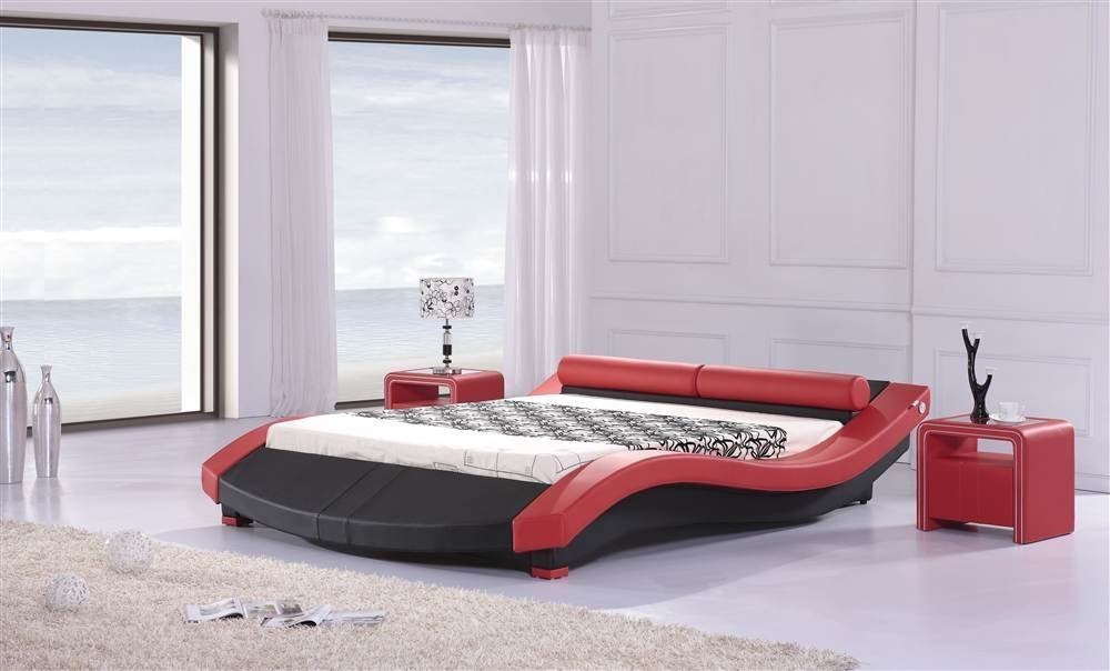 Lit design Karina 140cm en rouge et noir