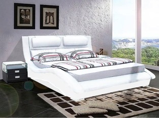 Lit design Rivera 140 cm blanc