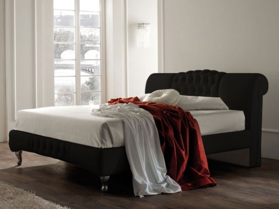 Lit design Sandra 140 cm noir