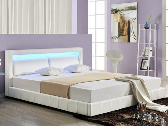 Lit led Carlo Blanc 140cm