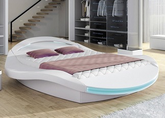 Lit LED design FIONA blanc 140 cm