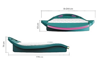 Lit LED design FIONA turquoise 140 cm