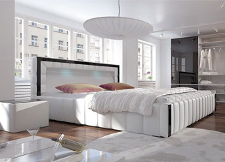 Lit LED design LAGON blanc 140 cm