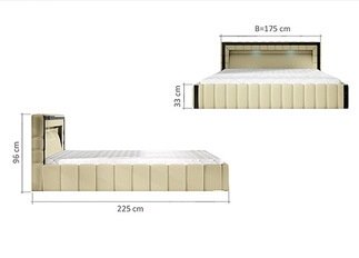 Lit LED design LAGON beige 140 cm