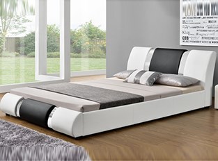 Lit design ATLANTIC blanc et noir 140 cm