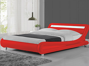 Lit led design Julio Rouge 140 cm
