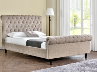 Lit design capitonné Kapaldi Beige 140cm