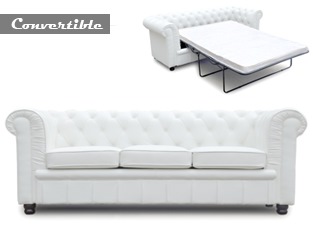 Chesterfield convertible 3 places blanc