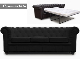 Chesterfield convertible noir