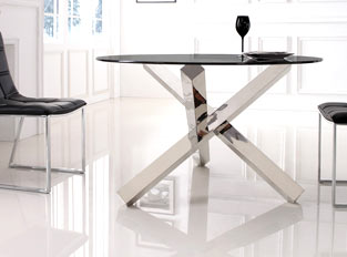 Table à manger ronde en verre design ELIA